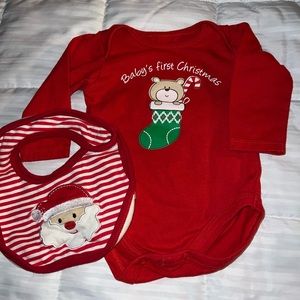 BABY’S.  FIRST. CHRISTMAS SIZE. O -3 MONTHS